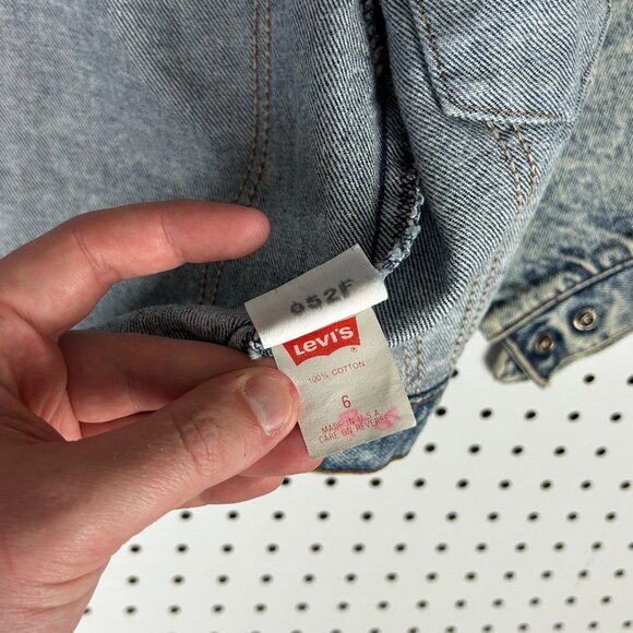Levi's Denim Trucker Jean Jacket Youth Size 6 72225-0209 USA Little Orange Tab - Picture 6 of 8